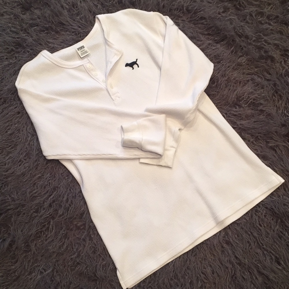 PINK Victoria’s Secret Ribbed Long Sleeve L White